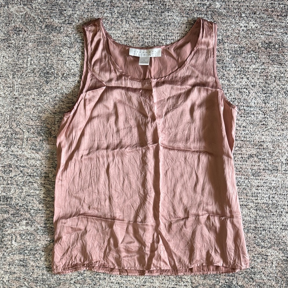 Vintage Silk Mauve Sleeveless Top